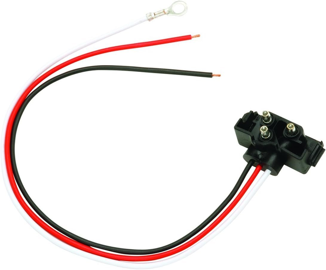 Wesbar 719063 Replacement 3-Way Trailer Plug – 10-1/2in Lead Wire Connector for Trailer Wiring Repairs