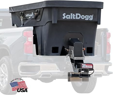 Buyers Products SaltDogg SHPE1500 Electric Poly Hopper Spreader – 1.5 Cubic Yard Salt Spreader for Pickup Trucks