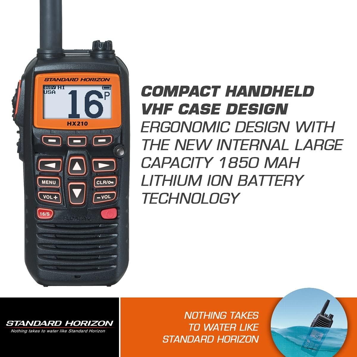 Standard Horizon HX210 Floating Handheld VHF Radio – 6W Marine Transceiver with IPX7 Waterproof Protection and Optional Speaker Mic Support - Image 2