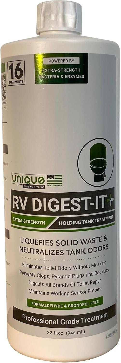 Unique RV Digest-It Plus 415 Holding Tank Treatment – 32 oz Extra Strength Biological Waste Digester