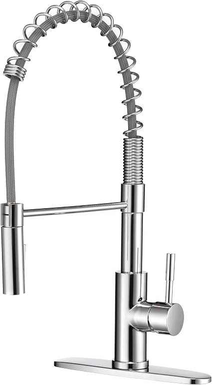 Dura Faucet MK504SLKCP Streamline Coil Pull-Down RV Kitchen Faucet – Chrome Commercial-Style Spring Faucet