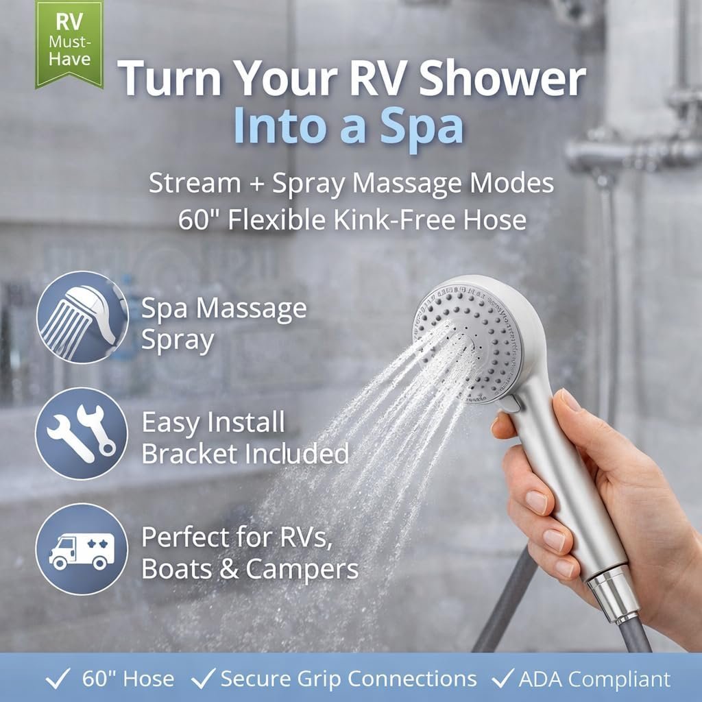 Empire Faucet RDUPAPS70N Deluxe Personal Shower Kit – Brushed Nickel, 3-Function Head, 60in Hose, 2.5 GPM Flow - Image 2