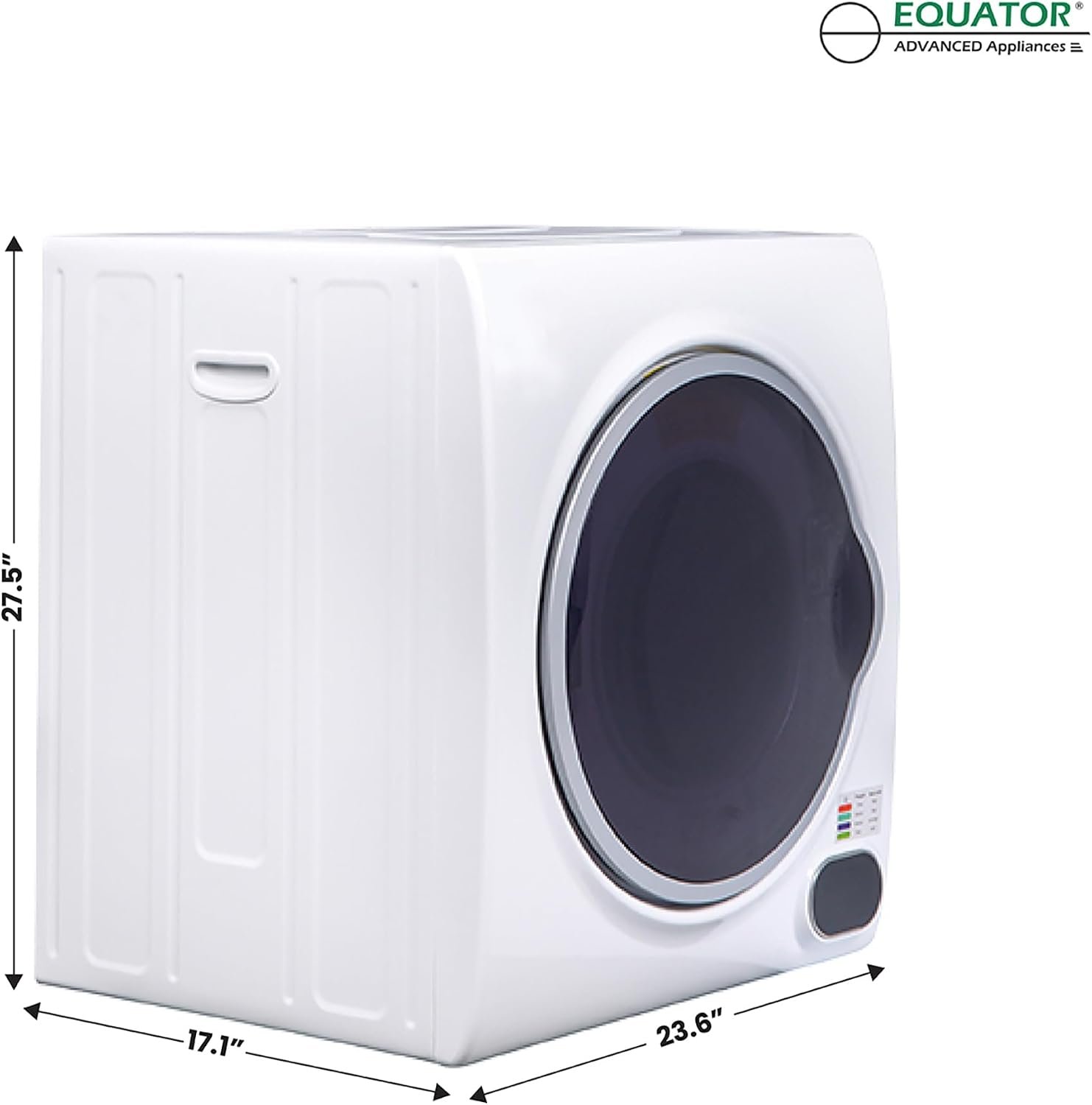 Pinnacle 21852W Compact Short Dryer – 13 lb Capacity, Stainless Steel Drum, 23.5 x 21.5 x 27.5 in, White Finish - Image 5