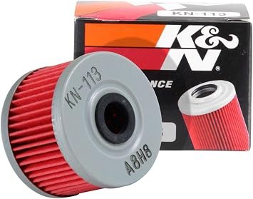 K&N KN-113 Performance Oil Filter – Motorcycle Oil Filter with High-Flow Media and 17mm Service Nut