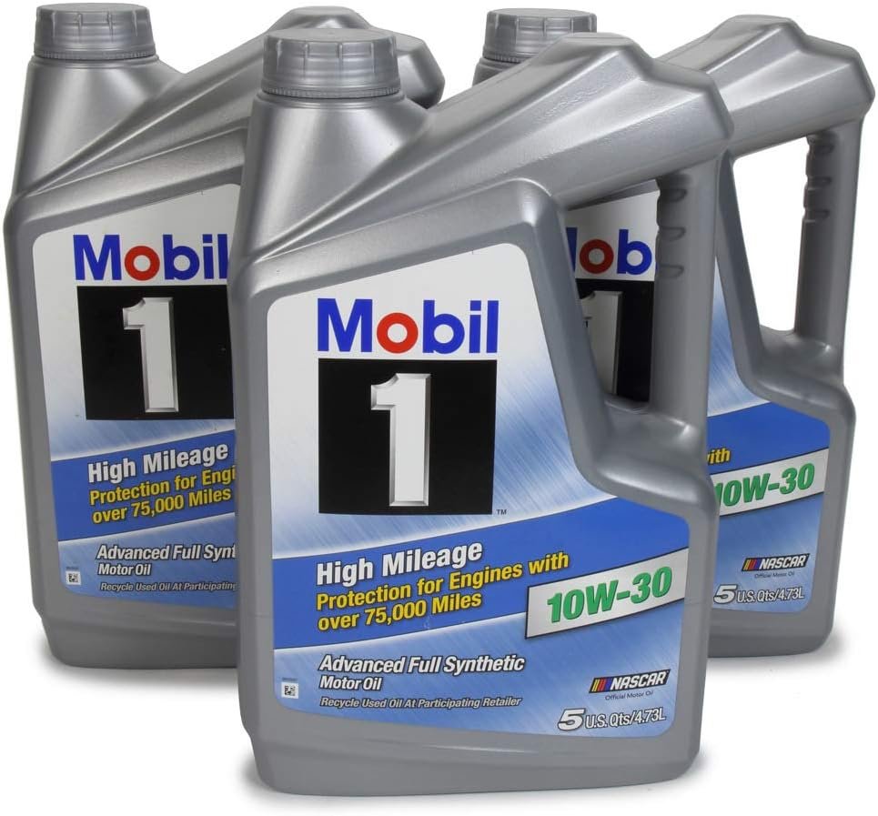 Mobil 1 High Mileage 10W-30 Full Synthetic Motor Oil 5 Qt – Triple Pack for Engines Over 75,000 Miles – Advanced Seal Protection - Image 2