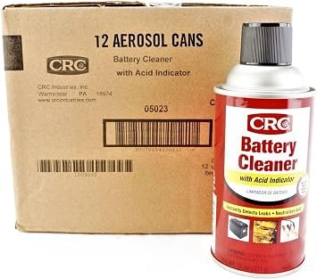 CRC 5023 Battery Cleaner with Acid Indicator – 11 oz Aerosol Battery Terminal Cleaner and Corrosion Neutralizer