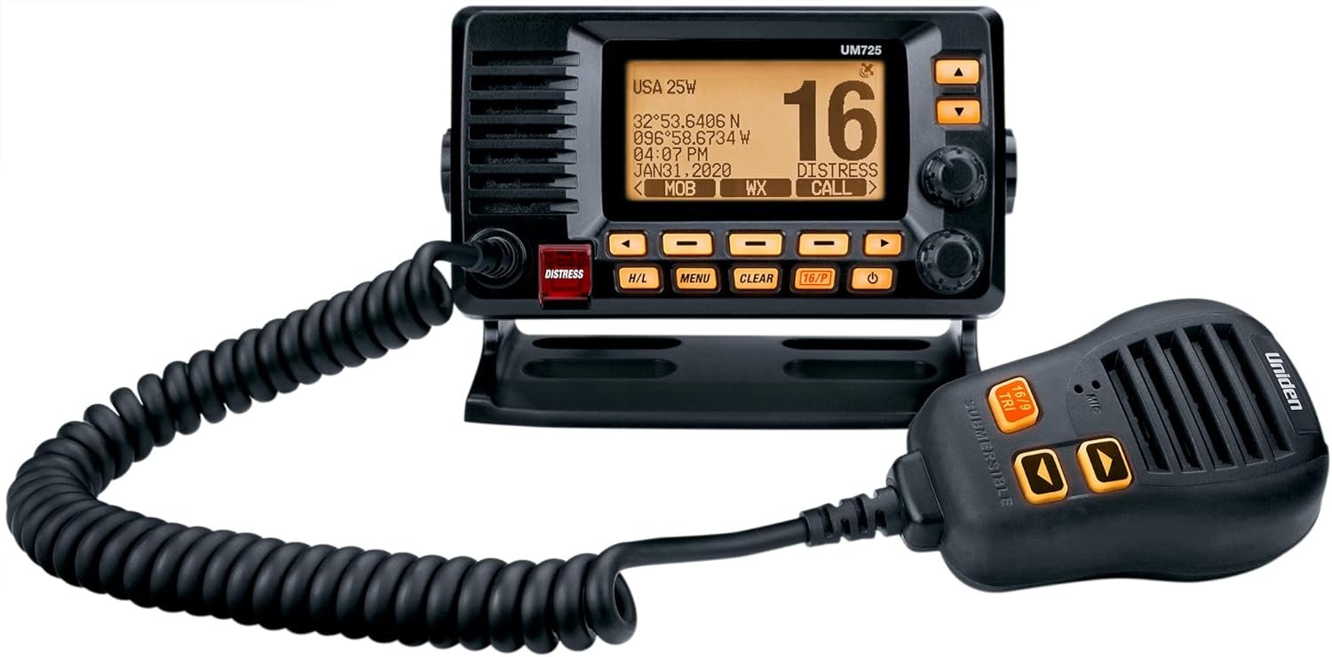 Uniden UM725BK Fixed Mount Marine VHF Radio – NMEA 0183 Compatible Class D DSC Radio in Black - Image 3