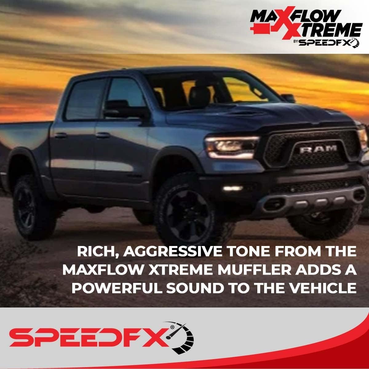 SpeedFX 50201 MaxFlow Xtreme Cat-Back Exhaust System – Ram 1500 3in Inlet Dual 2.5in Exit with 4.5in Black Tips - Image 5