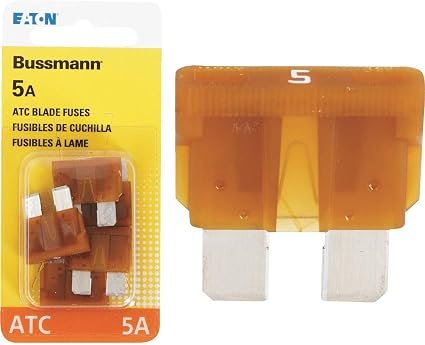 Bussmann BPATC5RP 5 Amp ATC Blade Fuse 5-Pack – Standard Plug-In Automotive Fuse Set