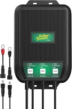 Battery Tender 0221008DLW WaveCharge Pro Marine Charger – 3 Banks, 30A Output, Automatic Multi-Stage Charging