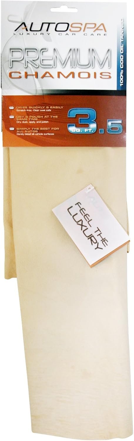 Carrand 40203AS Full Skin Chamois – 3.5 Sq Ft Natural Drying Cloth for Automotive Detailing and RV Care