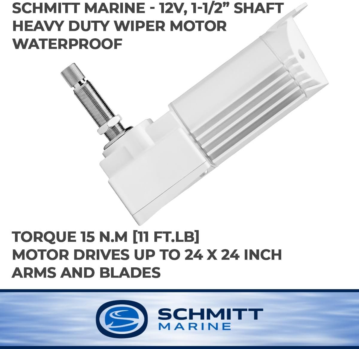 Schmitt & Ongaro 33611 Heavy-Duty Waterproof Wiper Motor – 12V Marine Motor with 1.5in Shaft and Sealed Protection - Image 2