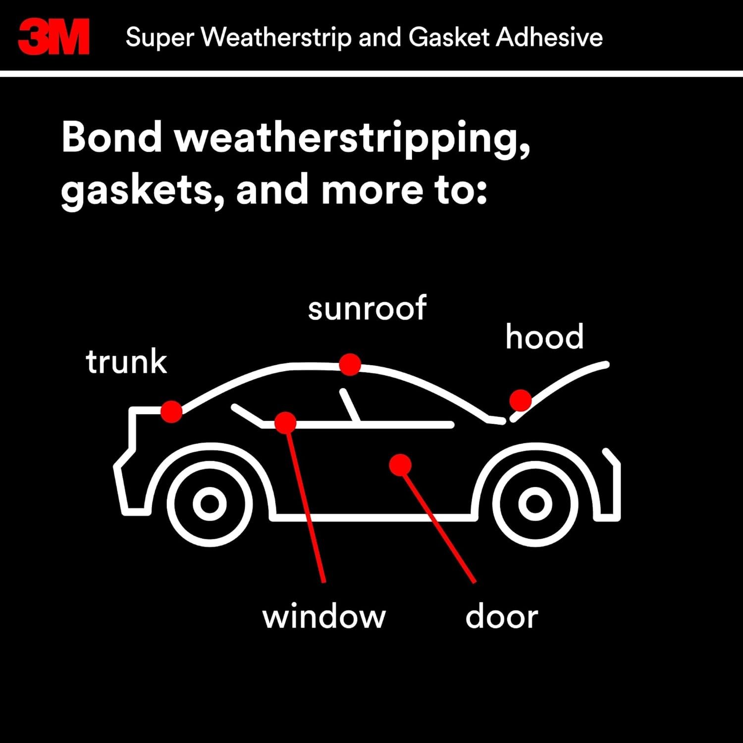 3M 8008 Super Weatherstrip Adhesive Yellow – 5 fl oz Flexible Bond for Rubber Seals, Gaskets & Weatherstripping - Image 3