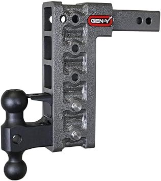 Gen-Y Hitch GH525 Mega-Duty Adjustable Hitch – 2in Shank with 10in Drop, 20K Towing Capacity & 2K Tongue Weight