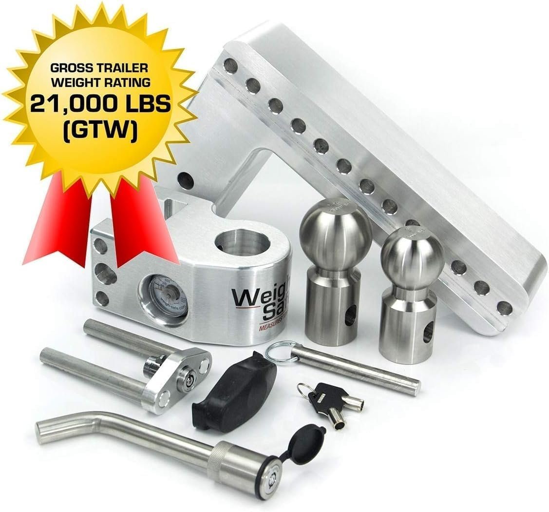 Weigh Safe WS103SET Adjustable Ball Mount – 10in Drop, 3in Shank, Built-In Scale and Dual Ball Setup - Image 2