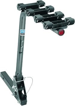 Pro Series 63124 4-Bike Carrier – Hitch Mounted Folding Bicycle Rack with Adjustable Cradles