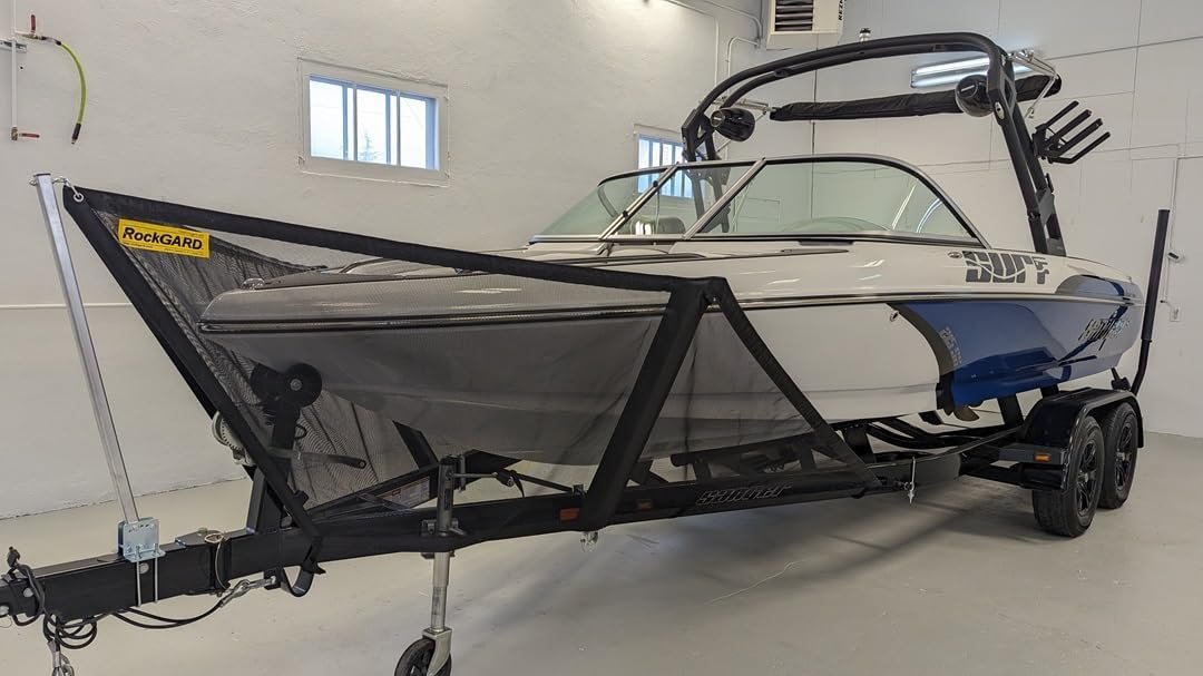 RockGard 741720 Large V-Front Boat Shield – 39in Bow Height Protection for 10ft Trailer Span Boat Applications - Image 8