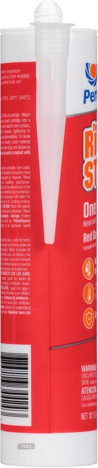 Permatex 34424 The Right Stuff Red Gasket Maker – 10.1 oz High-Temperature RTV Sealant Cartridge for Engine Repairs - Image 3