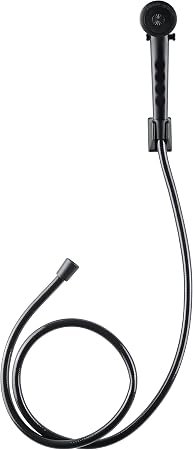Dura Faucet DFSA130MB RV Shower Head & Hose Kit – 60in Reinforced Hose, Matte Black Finish, Water-Saving Switch