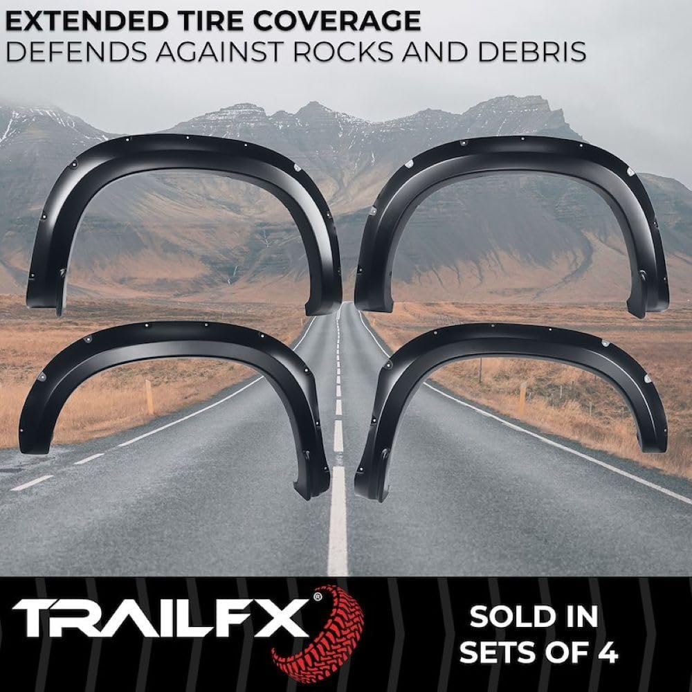 TrailFX TFC3005S Pocket Style Fender Flares – Smooth Paintable Black Finish – Chevrolet Silverado Set of 4 - Image 2
