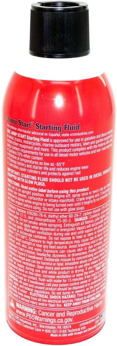 CRC Jump Start 5671 Starting Fluid with Upper Cylinder Lubricant – Fast Cold Weather Engine Starting Aerosol - Image 7