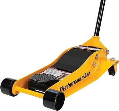 Performance Tool W1627 Low Profile Service Jack – 3.5 Ton Capacity with 4in to 20.5in Lift Range and Dual Pump System