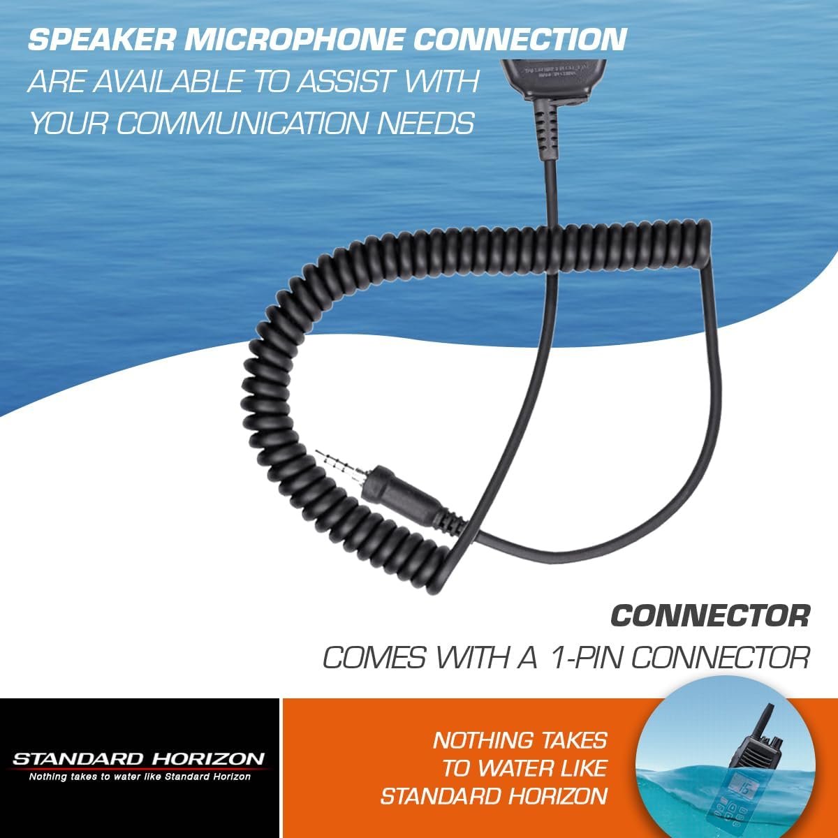 Standard Horizon SSM-17H Compact Speaker Microphone – Remote Audio Accessory for Compatible Handheld VHF Radios - Image 3