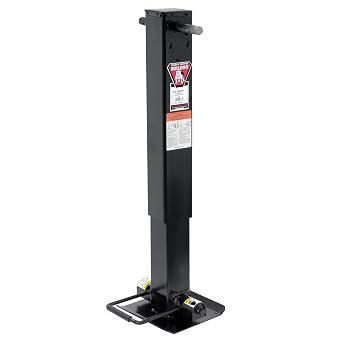 Bulldog 182701 Heavy-Duty Square Trailer Jack – 25000 lb Weld-On Jack with Sidewind Handle