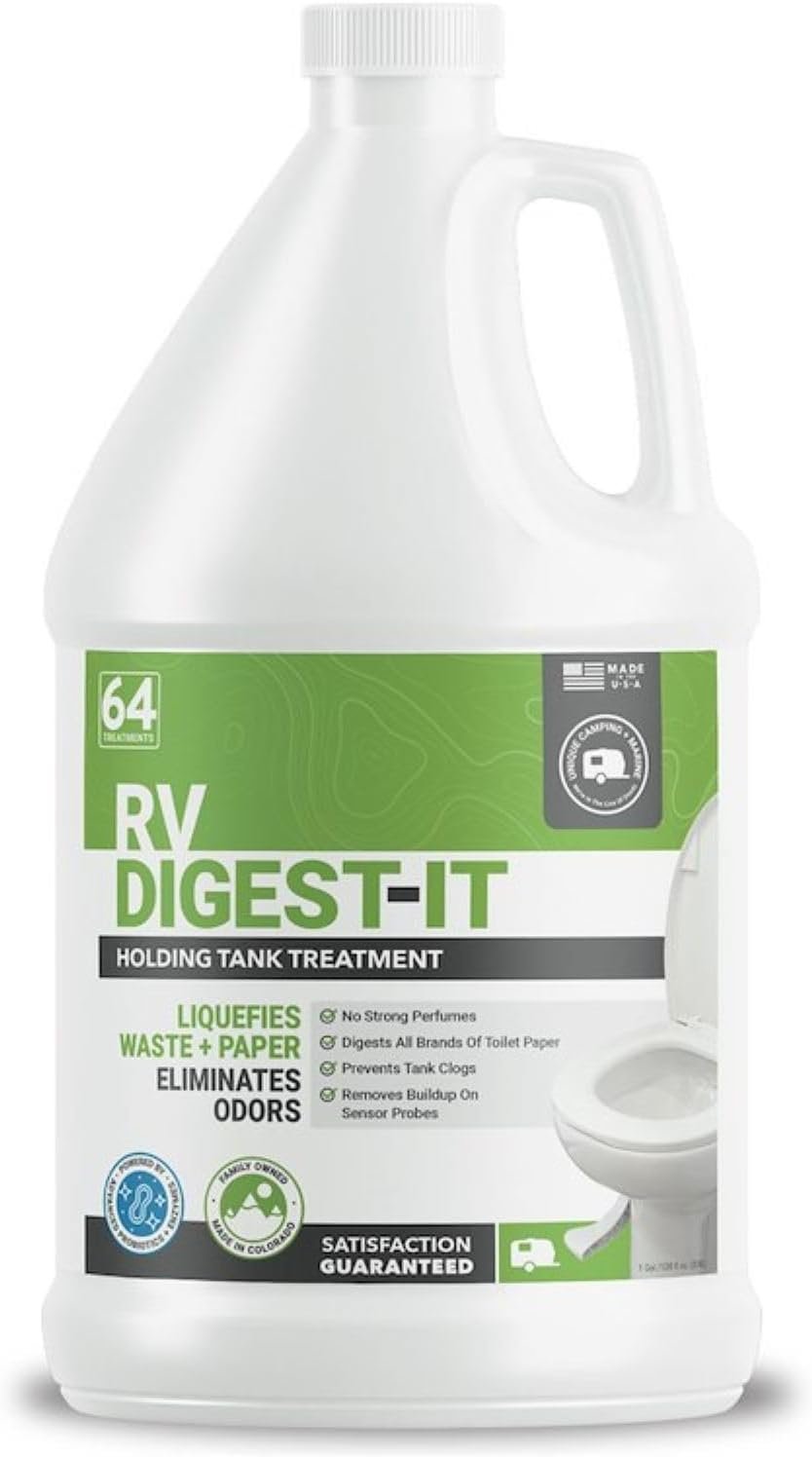 Unique MFG 414 RV Digest-It Classic Holding Tank Treatment – 128 oz Liquid Formula – 64 Treatments for RV Waste Systems