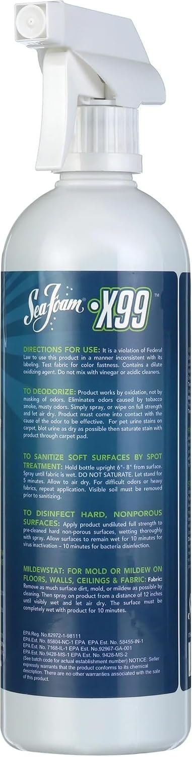 Sea Foam X99 Complete Auto & RV Interior Sanitizer – 22oz EPA-Registered Disinfectant and Odor Eliminator Spray - Image 3