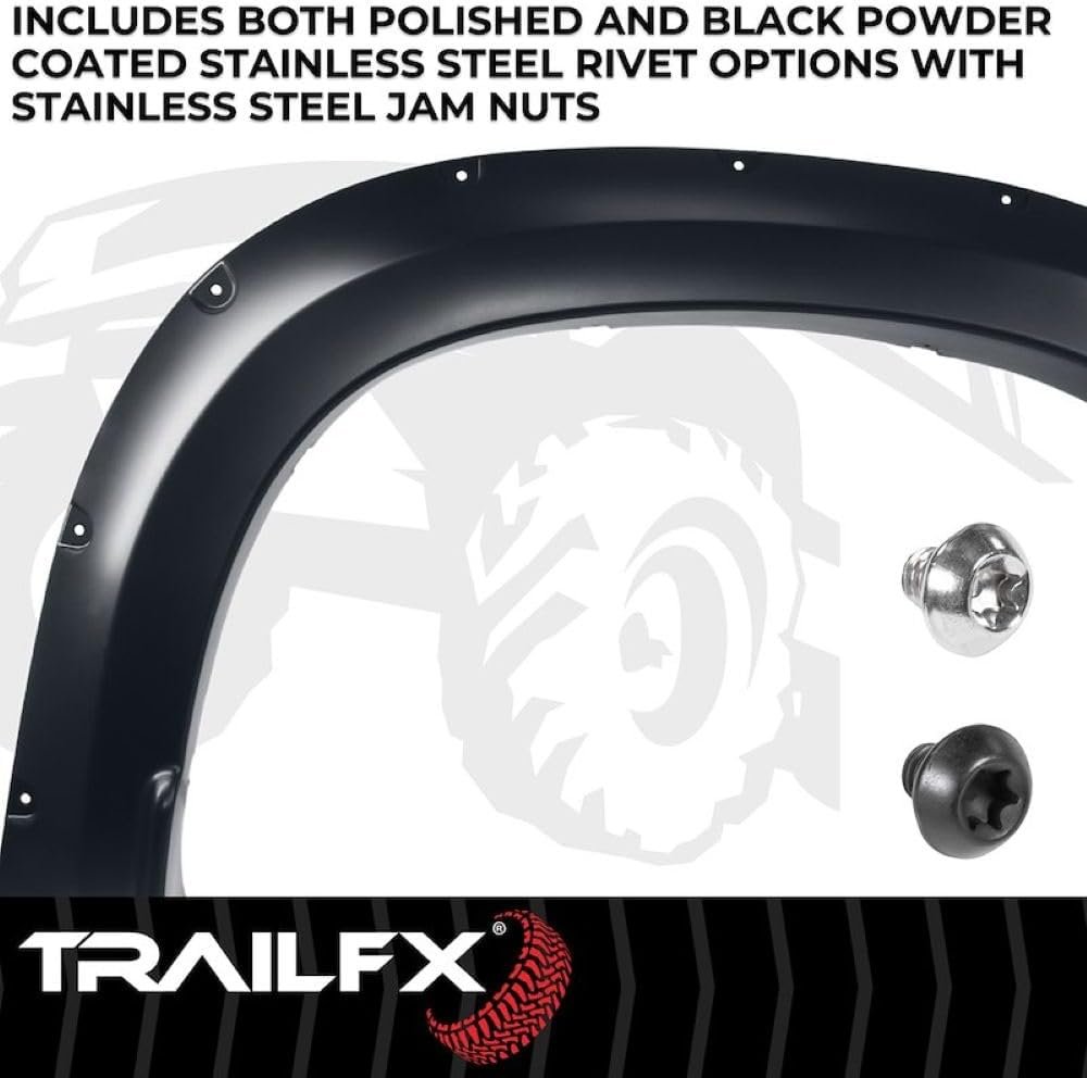 TrailFX TFC3005S Pocket Style Fender Flares – Smooth Paintable Black Finish – Chevrolet Silverado Set of 4 - Image 3