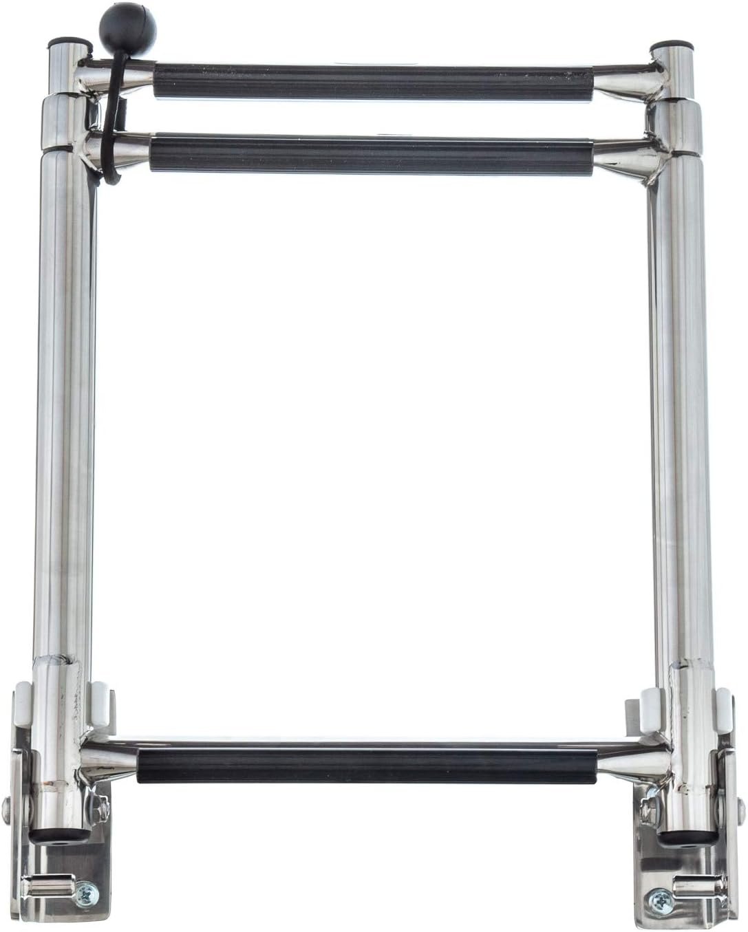 Garelick 19683 Telescoping Transom Ladder – 3-Step 304 Stainless Steel Boarding Ladder with Compact 13.5in Storage Length - Image 6