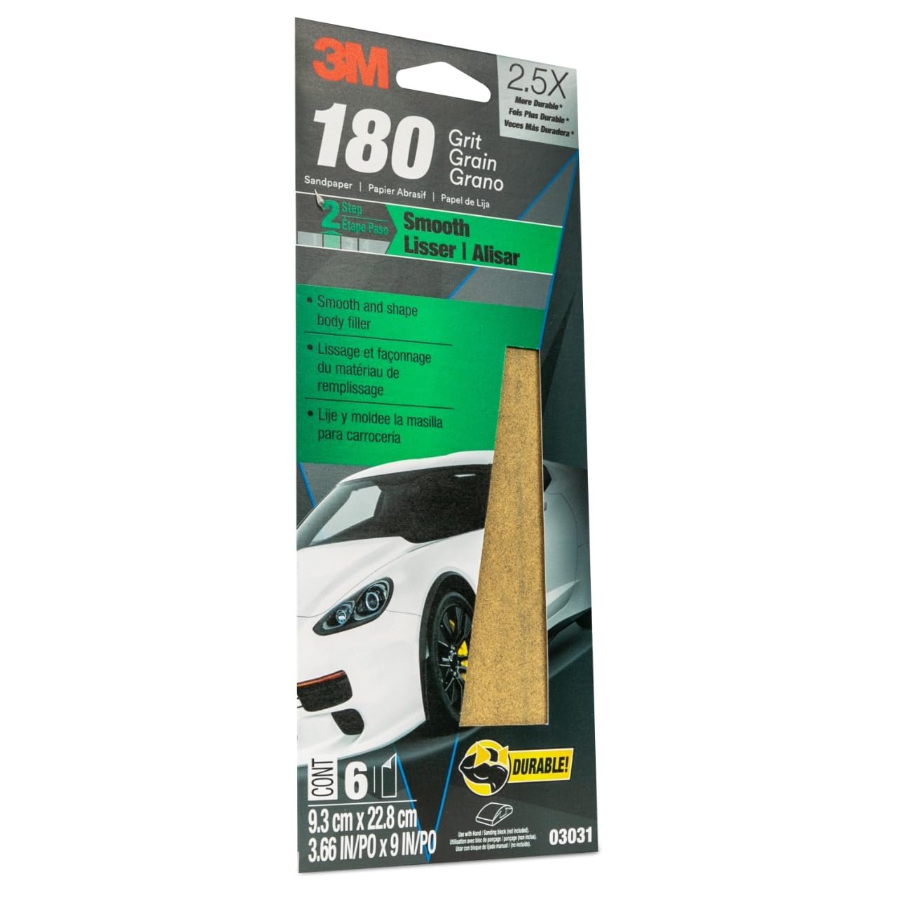 3M Autopak Sheets Fine 3031 – 6 Pack Fine Grit Sanding Sheets for Paint and Primer Finishing - Image 2