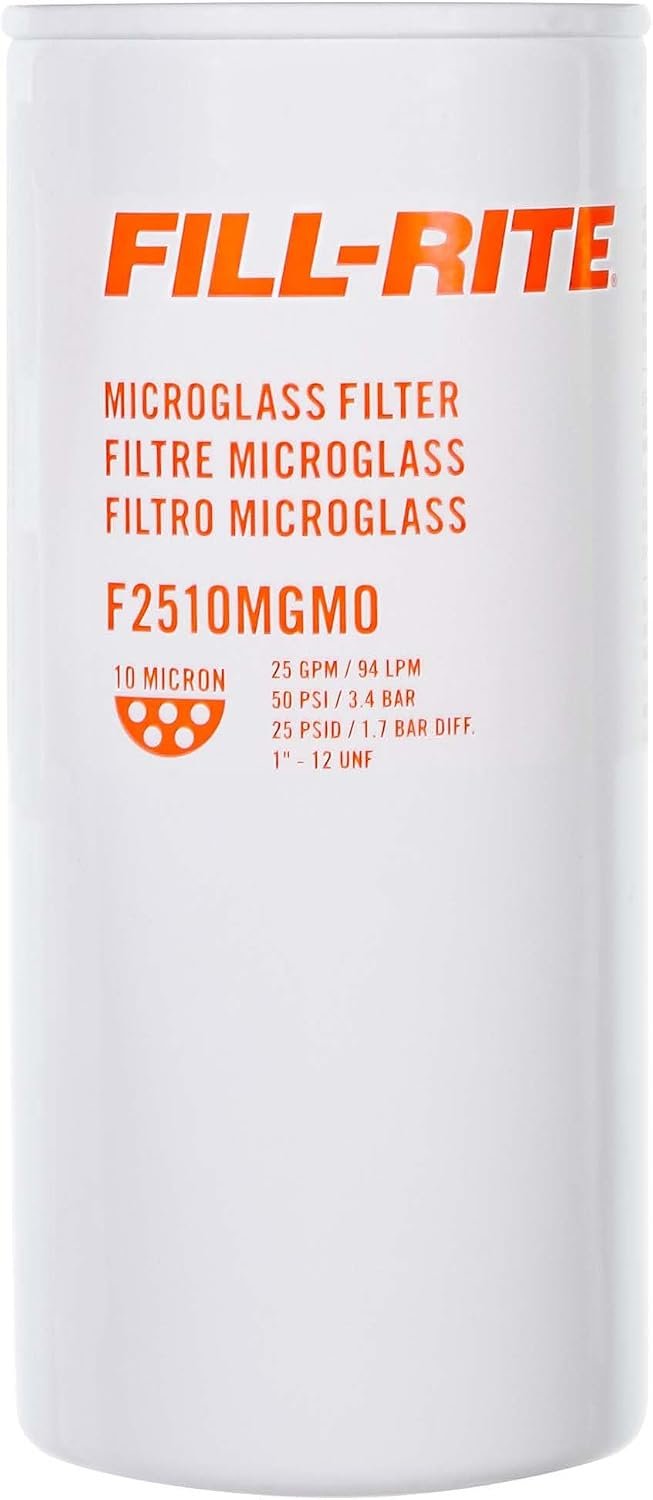 Fill-Rite F2510MGM0 Fuel Filter – 10 Micron Multi-Fuel Spin-On Filter for Systems up to 25 GPM with Water Separation