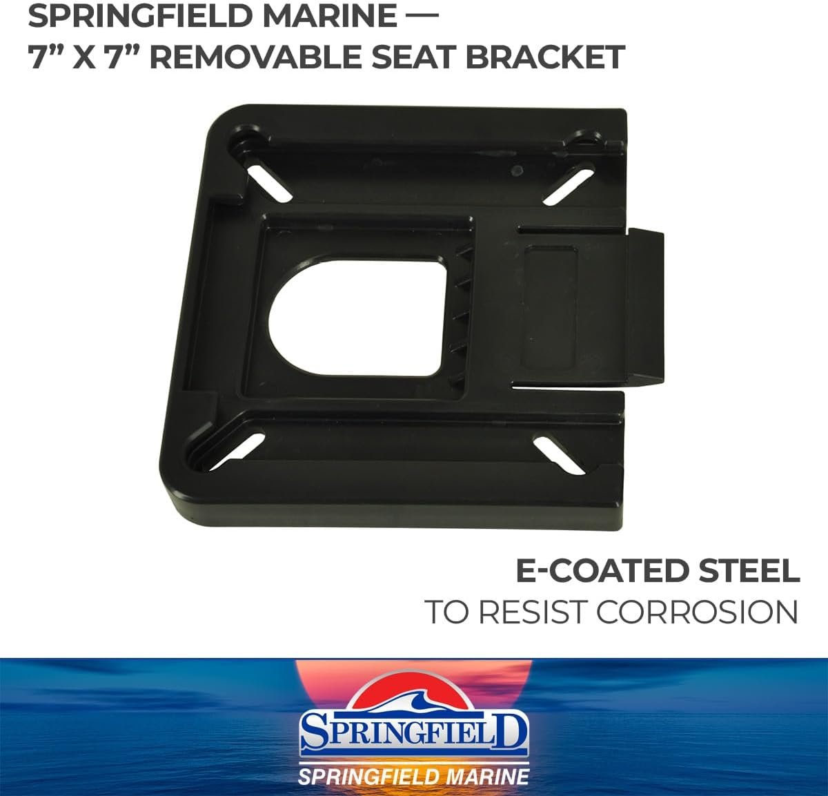 Springfield 1100015 Removable Seat Bracket – 7in x 7in Marine-Grade Black Plastic, Non-Locking Quick-Release Mount - Image 2