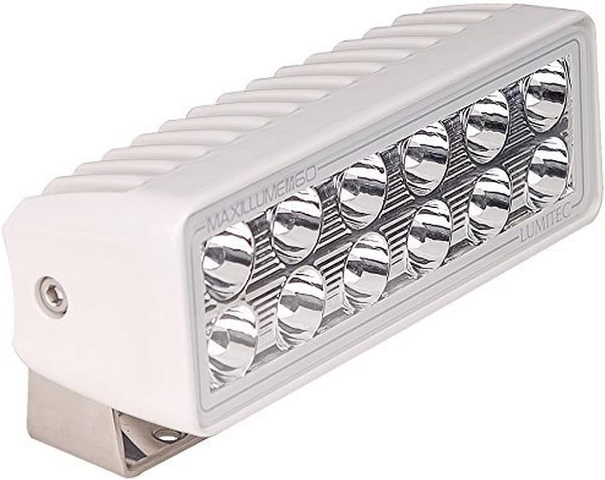 Lumitec 101334 Maxillume H60 Flood Light – White Housing – 6000 Lumens – Marine Surface Mount Fixture