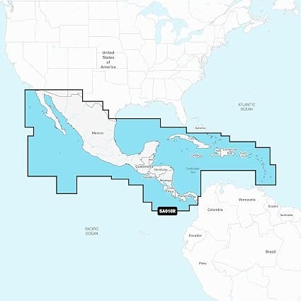 Garmin Navionics+ Central America and Caribbean Marine Chart Card – Coastal and Offshore Navigation Mapping