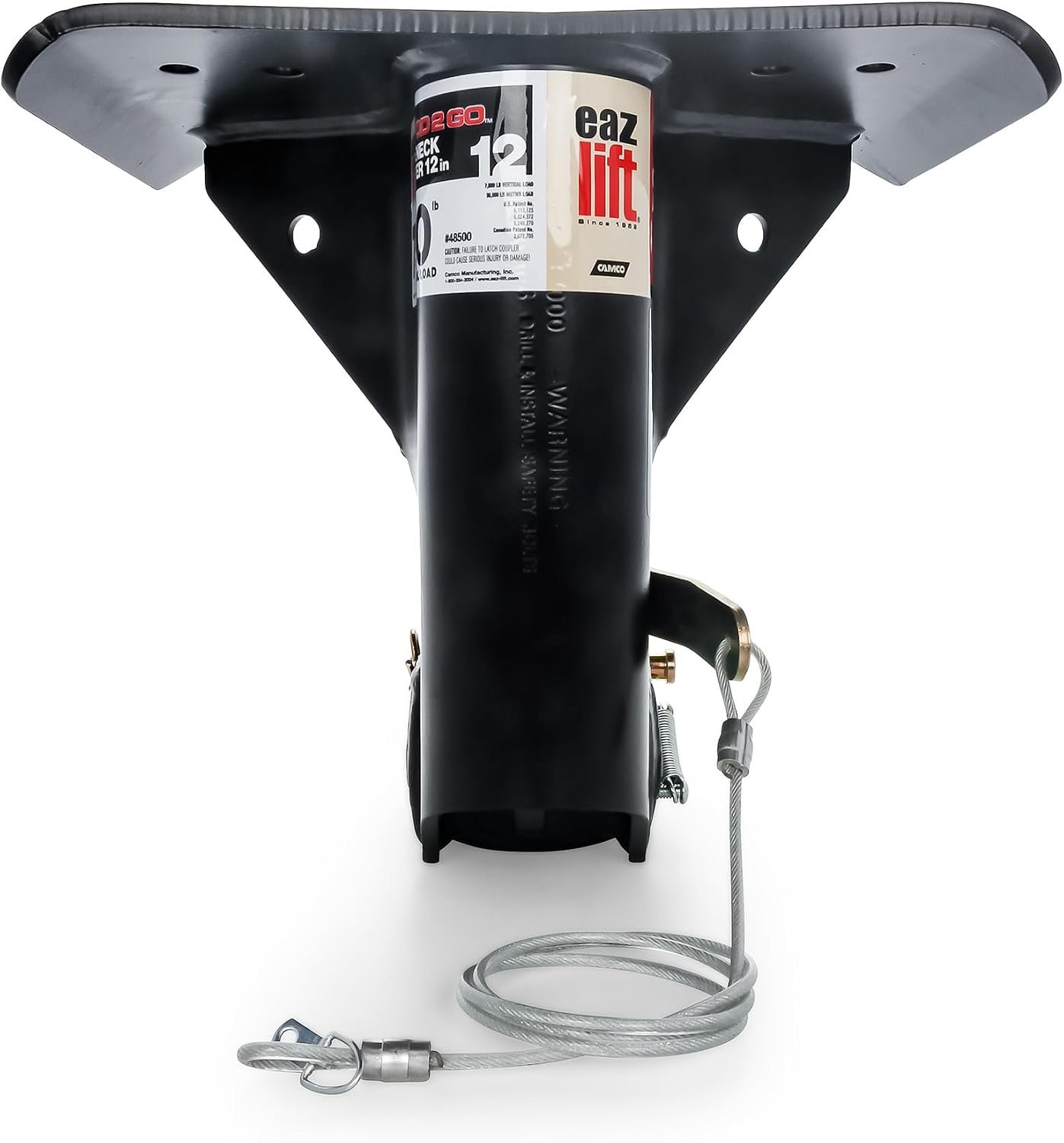 Camco 48500 Gooseneck Adapter – 12in Fifth-Wheel to Gooseneck Hitch Trailer Adapter - Image 2