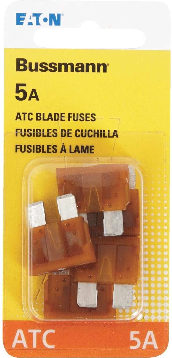 Bussmann BPATC5RP 5 Amp ATC Blade Fuse 5-Pack – Standard Plug-In Automotive Fuse Set - Image 2