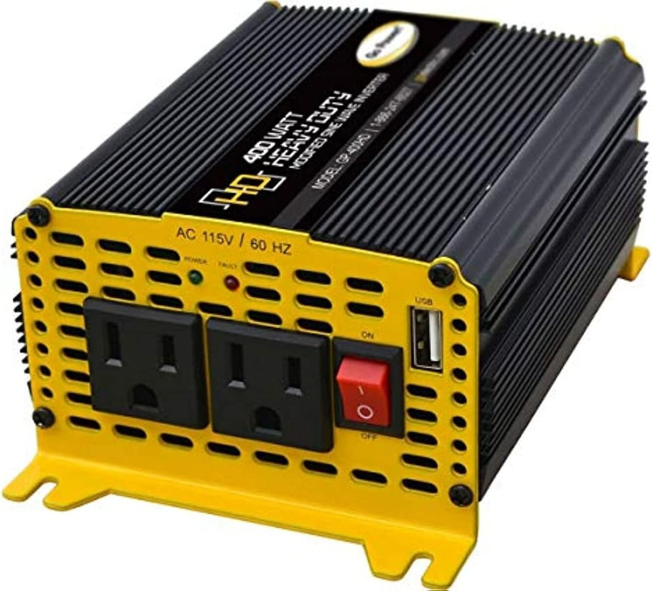 Go Power GP-400HD Modified Sine Wave Inverter – 400 Watt 12V DC to AC Power Converter with USB Port - Image 3