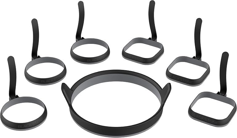 North Atlantic Imports 5515 Omelet & Egg Rings Set – Non-Stick Breakfast Rings for Griddles and Flat Top Cooking