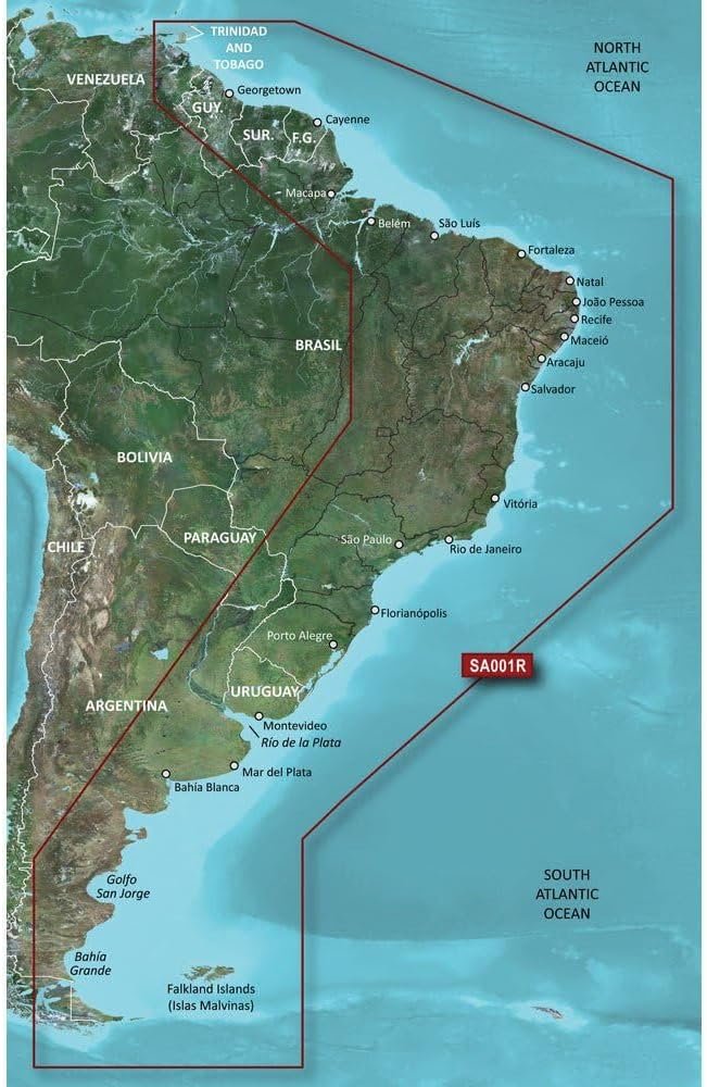 Garmin Navionics+ 010-C1062-20 South America East Coast Chart Card – Marine Mapping with Daily Updates and Auto Guidance+