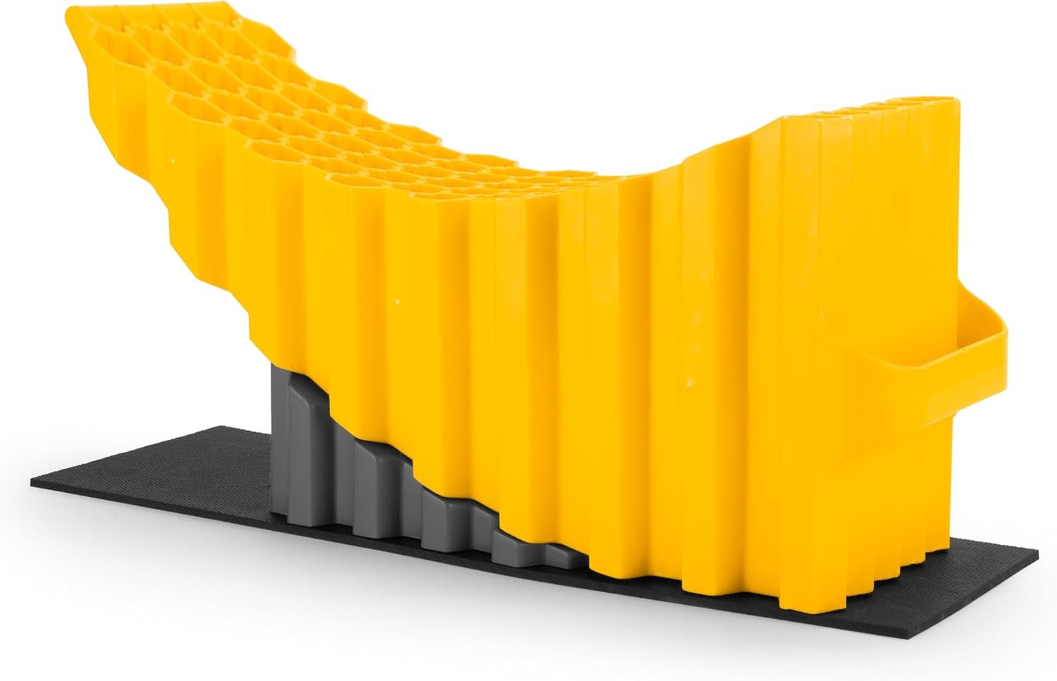 Camco 44436 Curved Trailer Aid with Chock – RV Tire Ramp Lift System with Integrated Wheel Chock