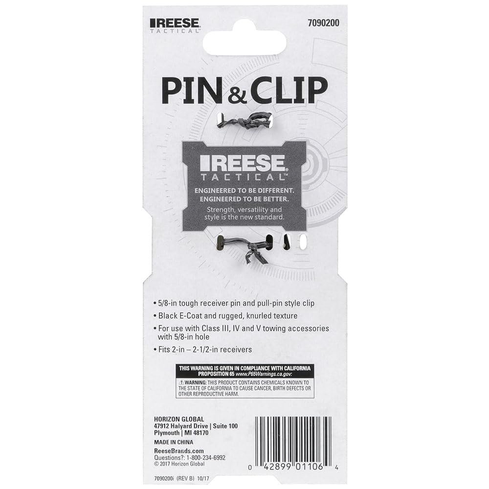 Reese Towpower 7090200 Tactical Trailer Hitch Pin & Clip – 5/8 in Receiver Pin with Corrosion-Resistant Finish and Tactical Grip - Image 3