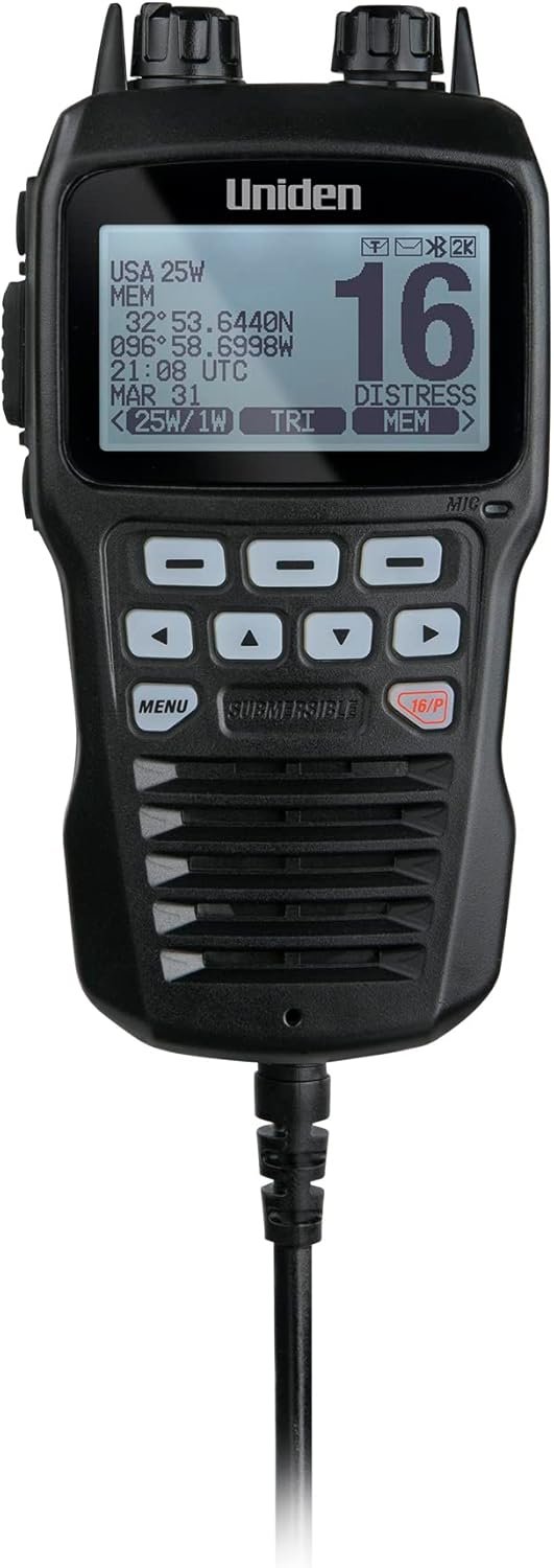 Uniden UMRMICBK Remote Microphone – Black Accessory for UM725 Series Marine VHF Radios