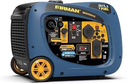 Firman WH03042 Dual Fuel Inverter Generator – 3200 Starting Watts with Electric Start for Gasoline or Propane Operation