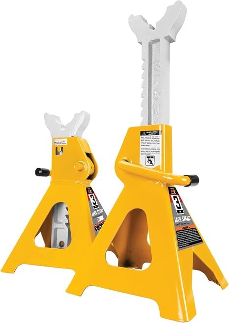 Performance Tool W41022 Jack Stands – 3 Ton Capacity Pair with Ratcheting Height Adjustment and Steel Construction