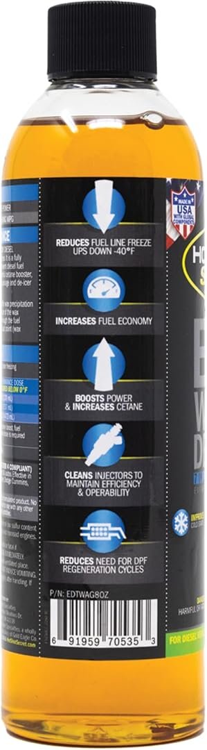 Hot Shot's Secret EDTWAG8OZ EDT+ Winter Defense Diesel Fuel Treatment – 8 oz Bottle with Anti-Gel Formula and Cetane Improver - Image 2