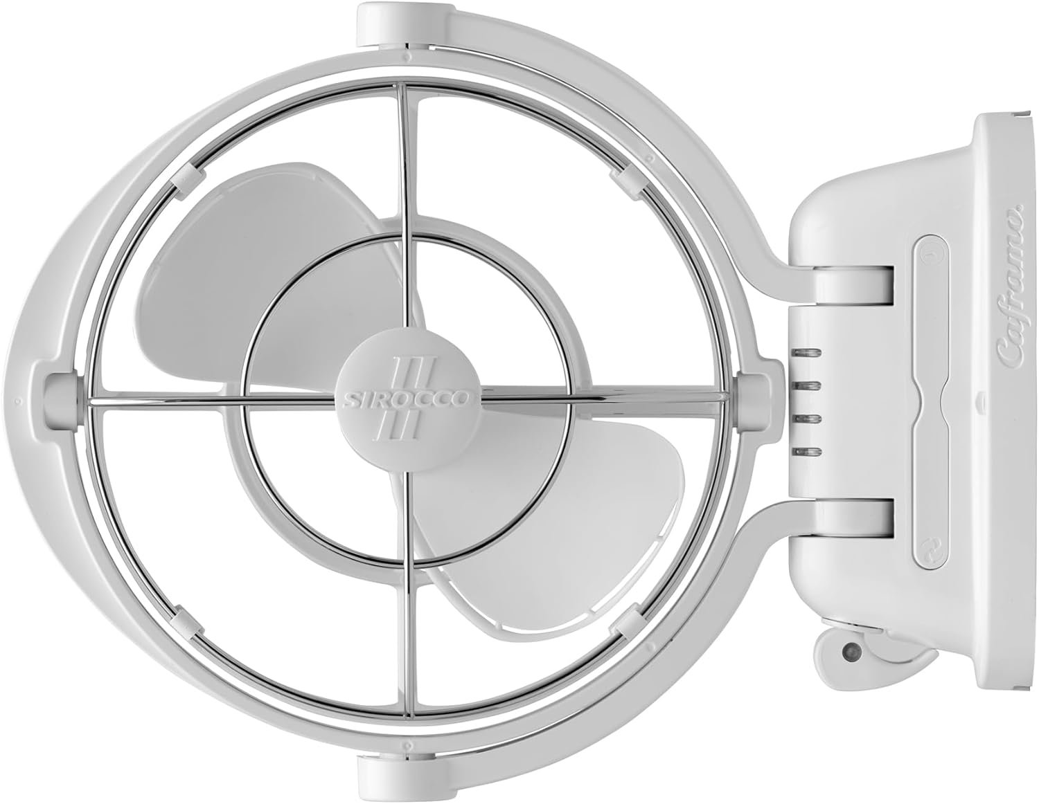 Caframo 7010CAWBX Sirocco II 12/24V Gimbal Fan – Three-Speed Marine Cabin Fan with White Housing