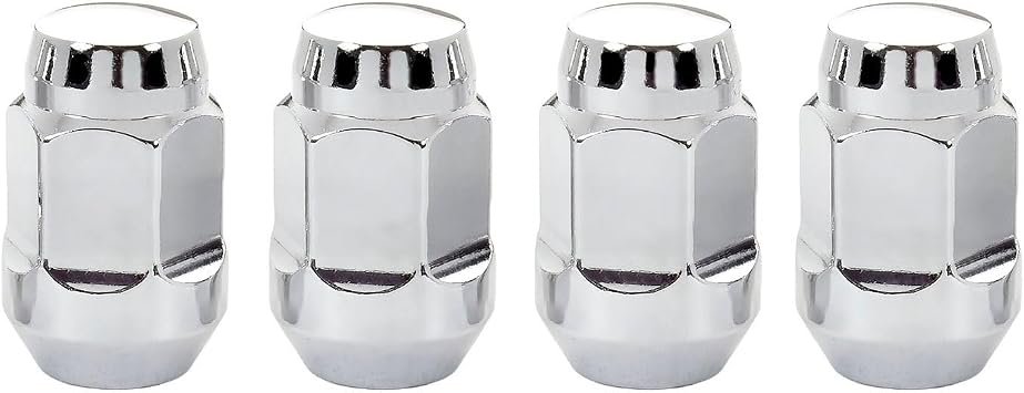 McGard 64010 Chrome Bulge Cone Seat Lug Nuts – 1/2-20 Thread, 1.46in Length, 3/4in Hex, Jeep Wrangler Wheel Fitment Set of 4
